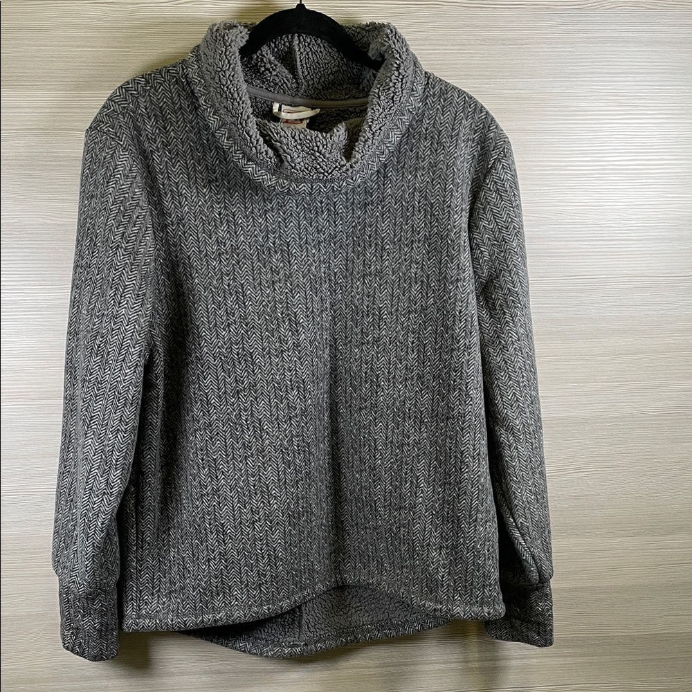Avalanche Women’s Warm Cozy Charcoal Cowl Neck Fleece Pullover | Large